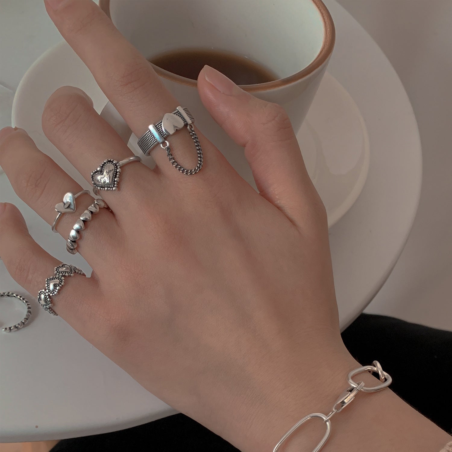 Creative Minimalist Elegant Womens Ring Set