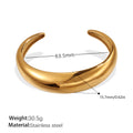 Open Bangle 18K Gold-plated Stainless Steel C-shaped Open Bangle