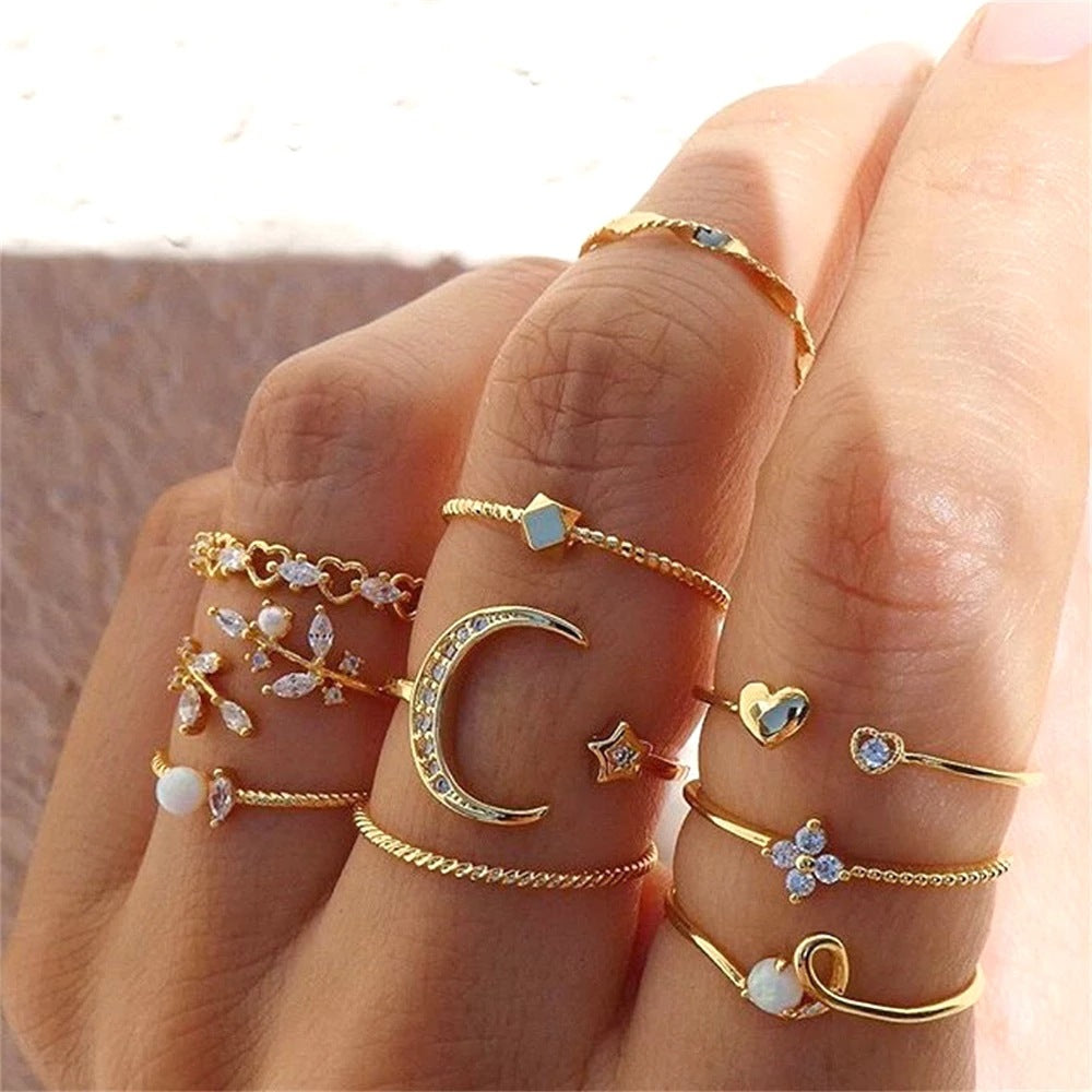 Creative Minimalist Elegant Womens Ring Set