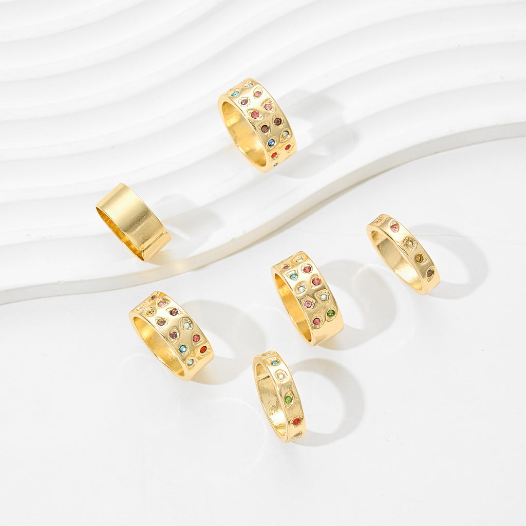 Retro Dopamine Colorful Ring 6-Piece Set
